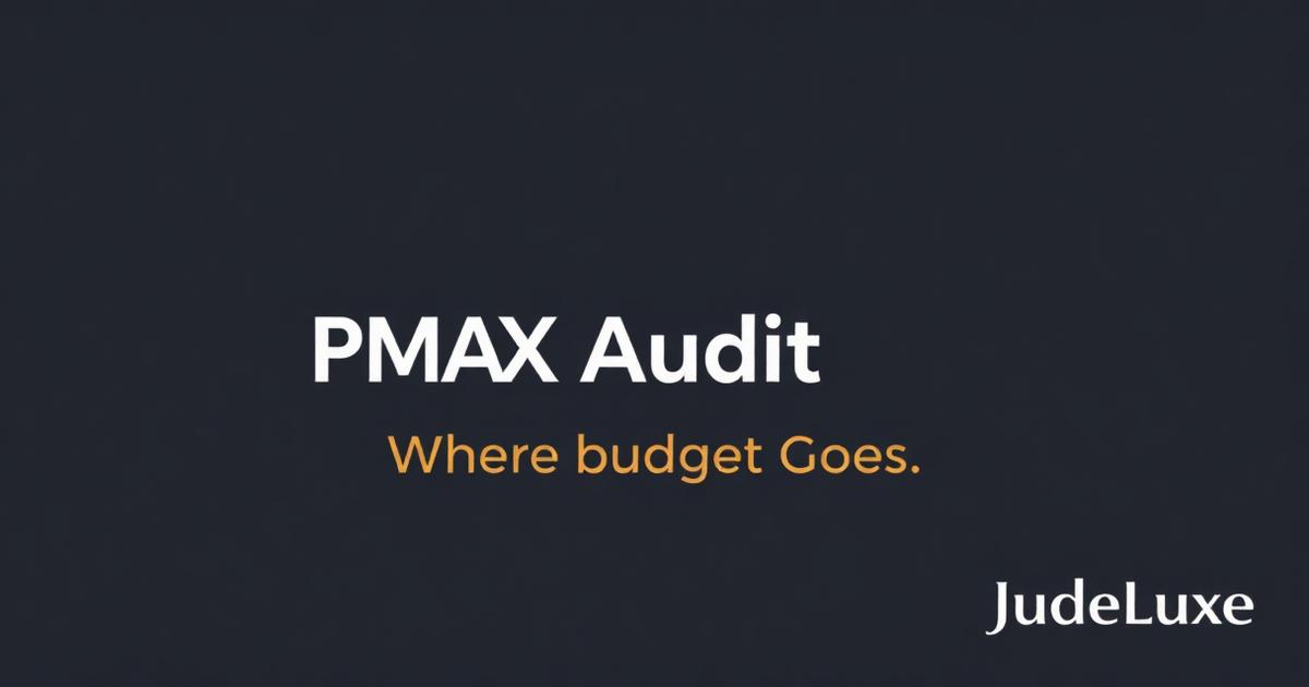 Performance Max Audit | Free PMAX Review | JudeLuxe